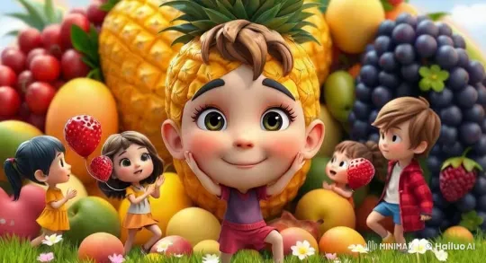 Joyful Kids Play in Whimsical Fruit World – AI Generated Video | Hailuo AI