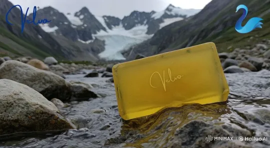 Velvo Soap Bar Showcases Serenity Amidst Mountain Stream – AI Generated Video | Hailuo AI