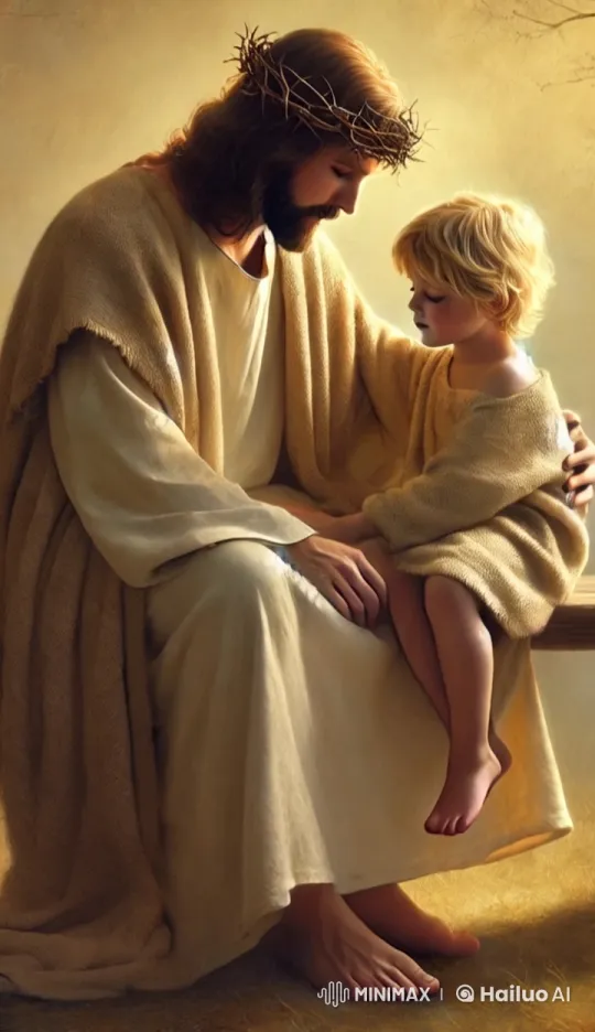 Jesus Embraces and Comforts a Child – AI Generated Video | Hailuo AI