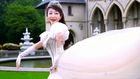 Graceful Ballet Dancer in Luxurious Medieval-Inspired Attire – AI Generated Video | Hailuo AI