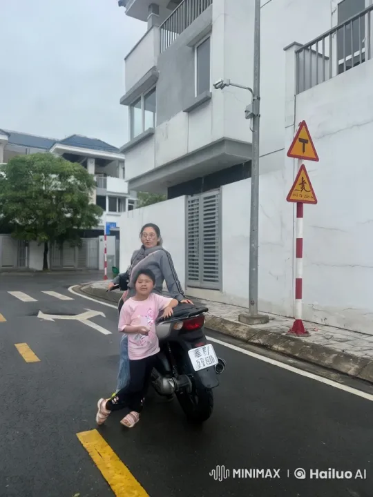 Motorcyclist and Child Practice Kung Fu on Quiet Street – AI Generated Video | Hailuo AI
