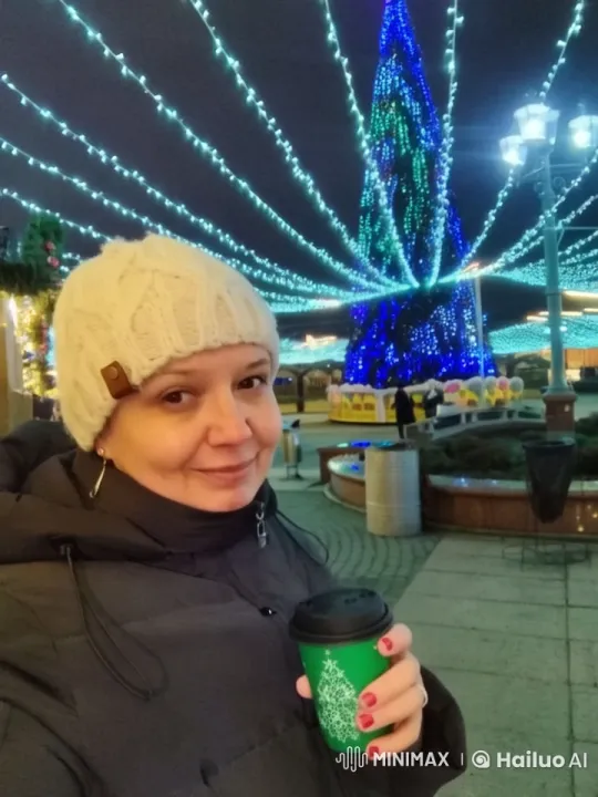Holiday Market Serenity with Festive Lights and Christmas Tree – AI Generated Video | Hailuo AI