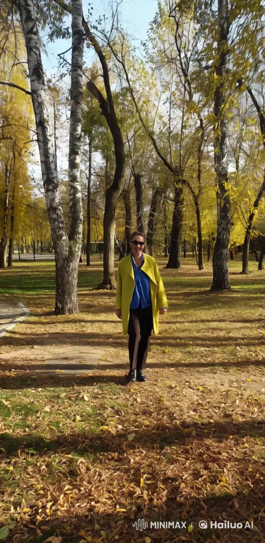 Joyful Spin in Autumn Park Captures Serenity – AI Generated Video | Hailuo AI