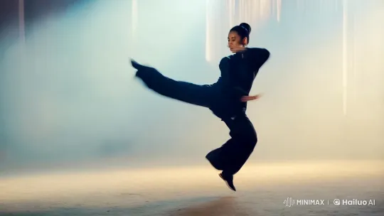 Graceful Kungfu Artist Showcases Mastery in Ethereal Setting – AI Generated Video | Hailuo AI