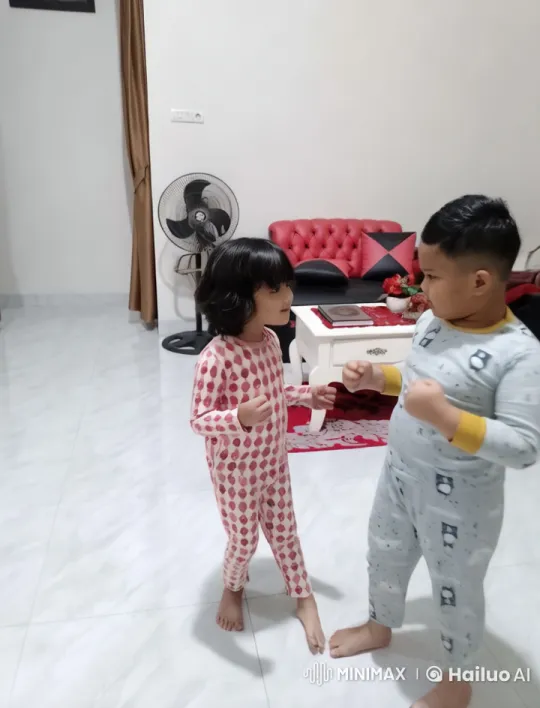 Children Play Kungfu in Modern Living Room Setting – AI Generated Video | Hailuo AI
