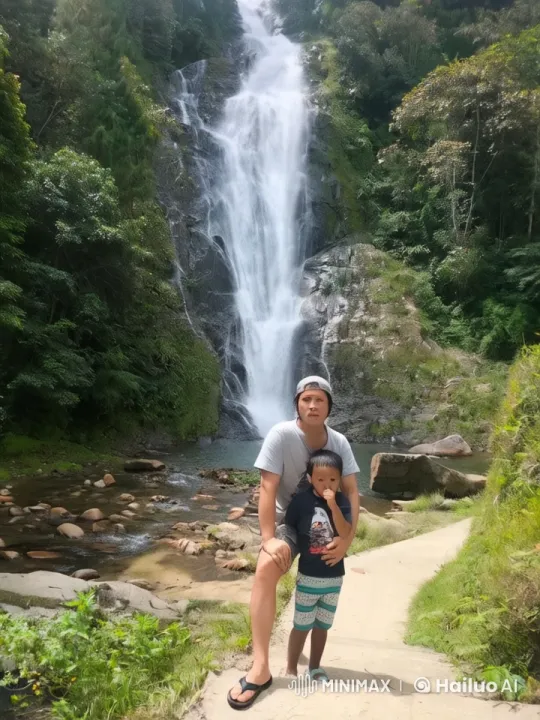Adult and Child Display Martial Arts by Waterfall – AI Generated Video | Hailuo AI