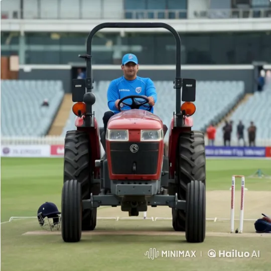 MS Dhoni on Tractor at Cricket Pitch - Live2D Animation – AI Generated Video | Hailuo AI