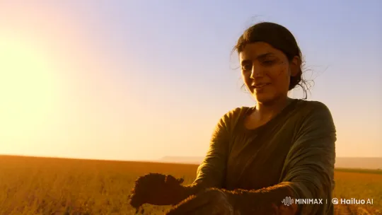 Zainab's Resilient Work in Sun-Drenched Field – AI Generated Video | Hailuo AI