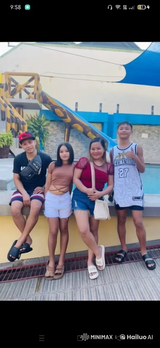 Family of Four Practicing Kung Fu by Swimming Pool – AI Generated Video | Hailuo AI