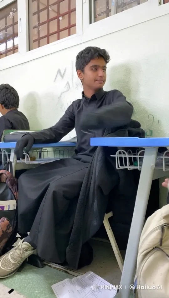 Young Man Prepares to Smoke in a Classroom Setting – AI Generated Video | Hailuo AI