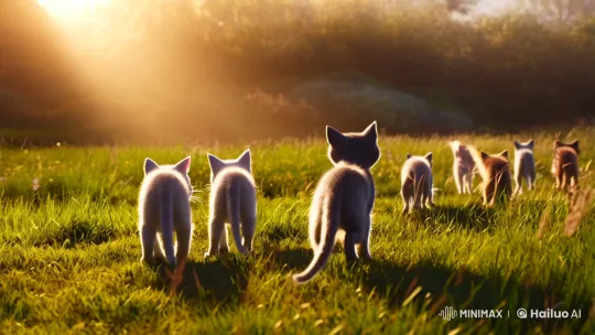 Kittens' First Flight: Delicate Wings in a Golden Meadow – AI Generated Video | Hailuo AI
