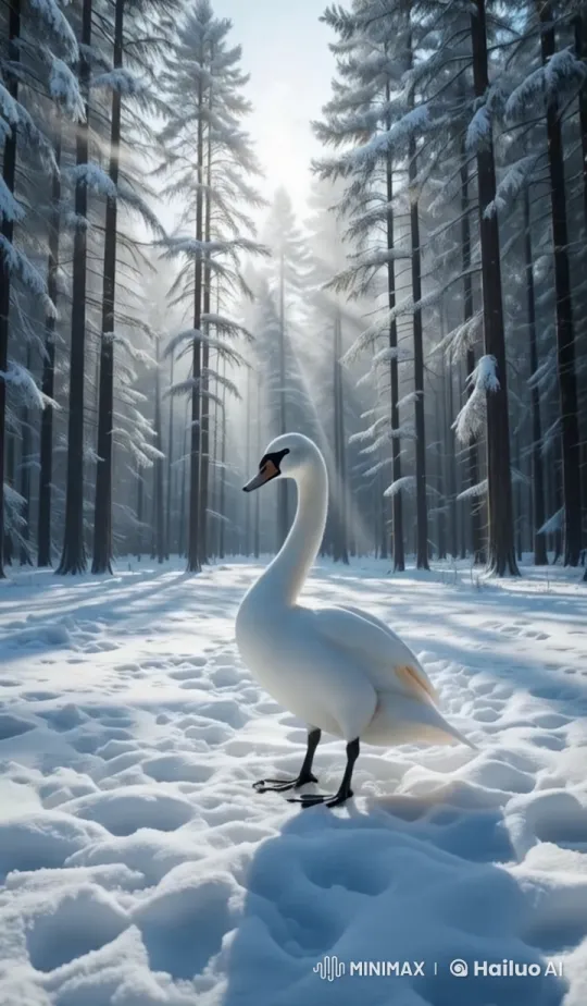 Title: "The Lone Swan's Winter Journey" – AI Generated Video | Hailuo AI