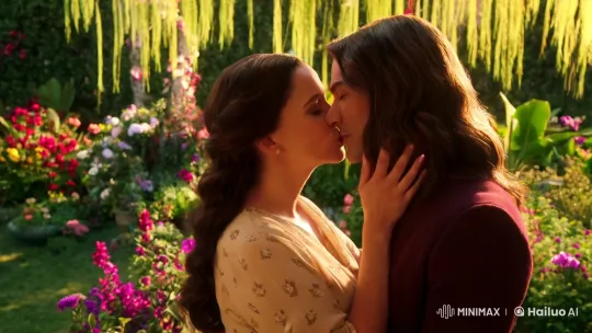 Intimate Embrace in a Sunlit Garden – AI Generated Video | Hailuo AI