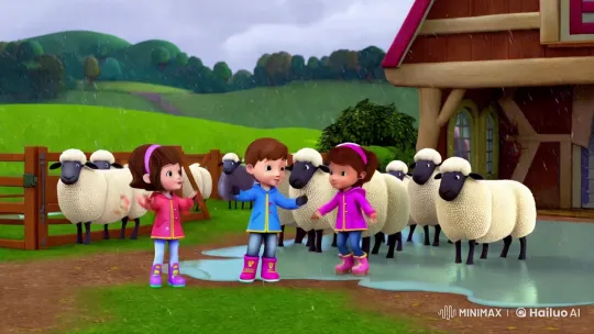 Rainy Day Farmyard Dance with Siblings and Sheep – AI Generated Video | Hailuo AI