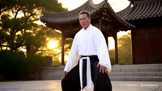Chinese Courtyard Kung Fu Display by Agile Fighter – AI Generated Video | Hailuo AI
