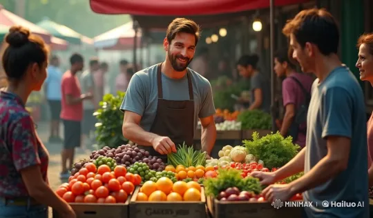 Messi Sells Fruits at a Lively Outdoor Market – AI Generated Video | Hailuo AI