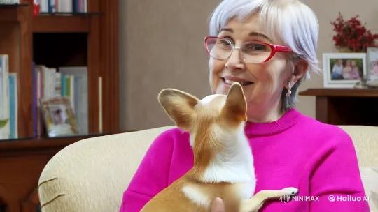 Cozy Living Room Scene with Woman and Chihuahua – AI Generated Video | Hailuo AI