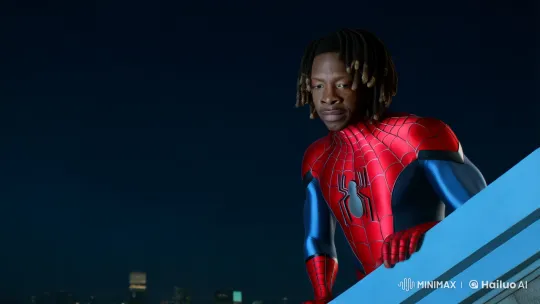 Spider-Man Leaps from Skyscraper in Nighttime Daredevil Descent – AI Generated Video | Hailuo AI