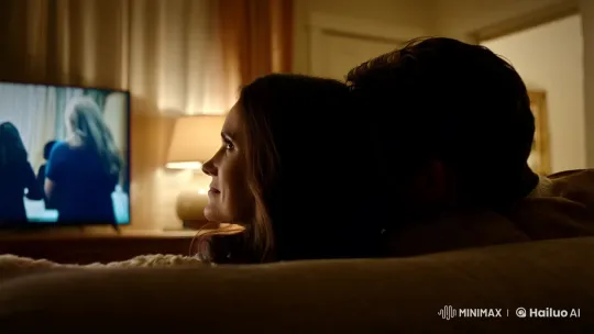 Cinematic Couple Enjoying TV in Cozy Living Room – AI Generated Video | Hailuo AI