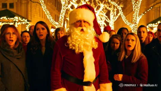 Santa's Shocking Gender Reveal at Holiday Celebration – AI Generated Video | Hailuo AI