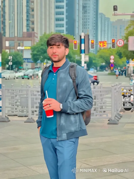 Young Man and Animated Pet in Urban Street Cleaning – AI Generated Video | Hailuo AI
