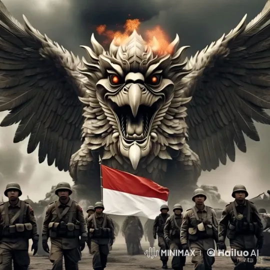 Indonesian Soldiers March Under Symbol of Power and Unity – AI Generated Video | Hailuo AI