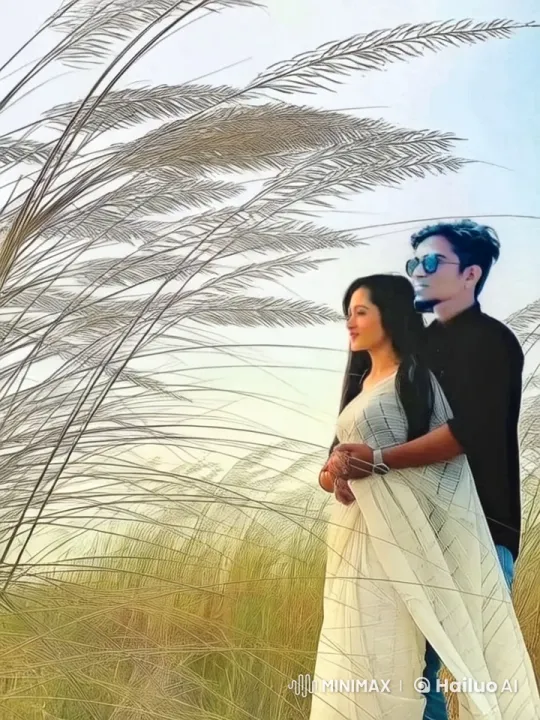 Couple Embraces in Windy Reed Grasses – AI Generated Video | Hailuo AI