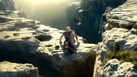 Desolate Ravine: A Bearded Man's Anguish – AI Generated Video | Hailuo AI