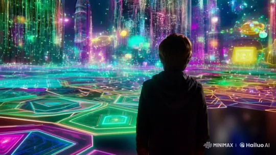 Boy Enters Mesmerizing AI World in Cinematic Panorama – AI Generated Video | Hailuo AI