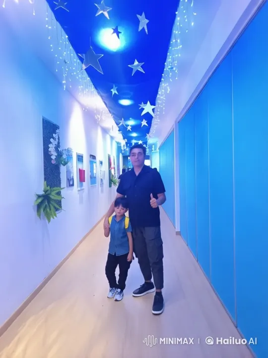 Father and Son Practicing Kungfu in Decorated Hallway – AI Generated Video | Hailuo AI