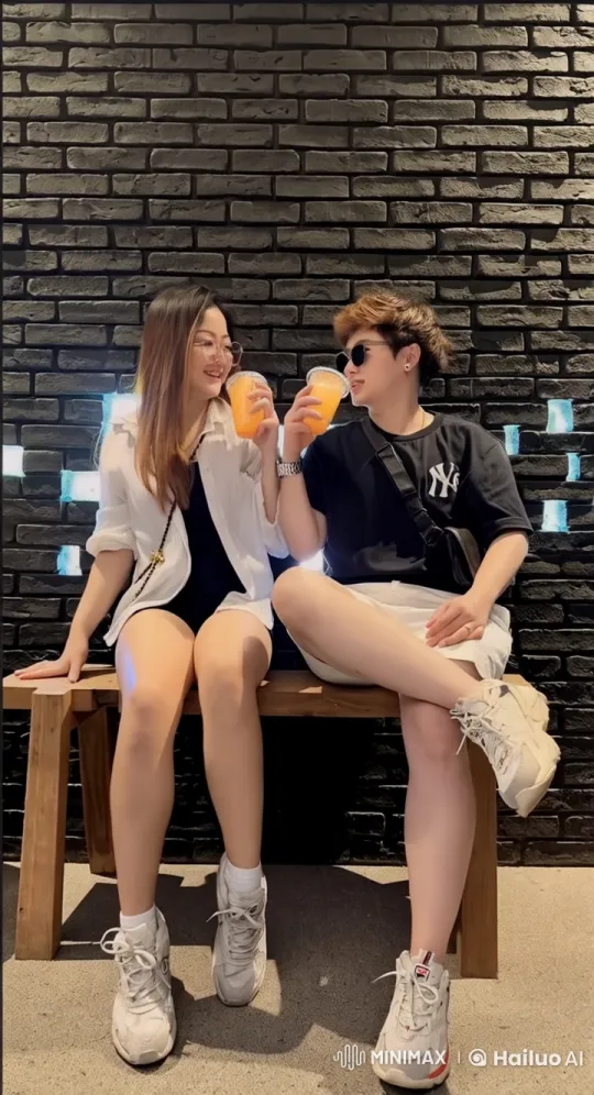 Two Friends Toasting on a Bench in Live2D Animation – AI Generated Video | Hailuo AI