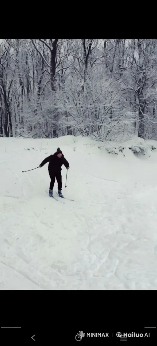Winter Friendship: Man and Polar Bear's Enchanted Walk – AI Generated Video | Hailuo AI