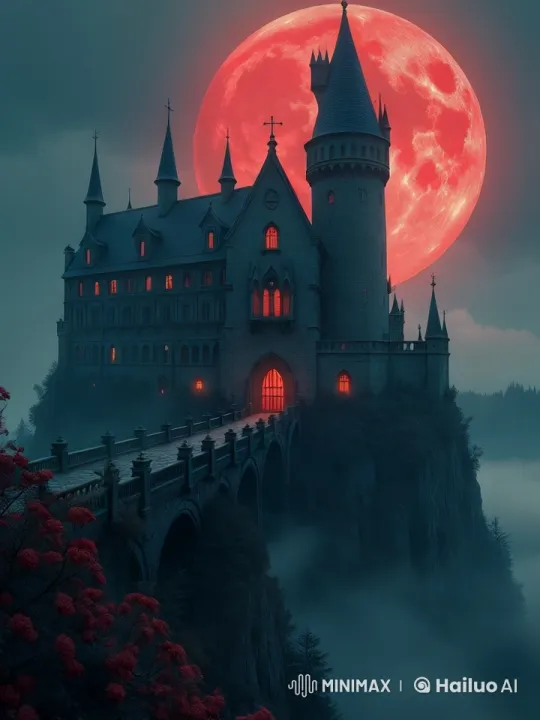 Gothic Castle on Cliff: A Stormy Night's Journey – AI Generated Video | Hailuo AI