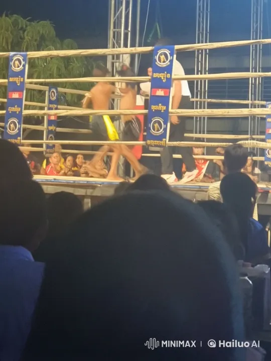 Muay Thai Fight in Cambodia with Lively Audience – AI Generated Video | Hailuo AI