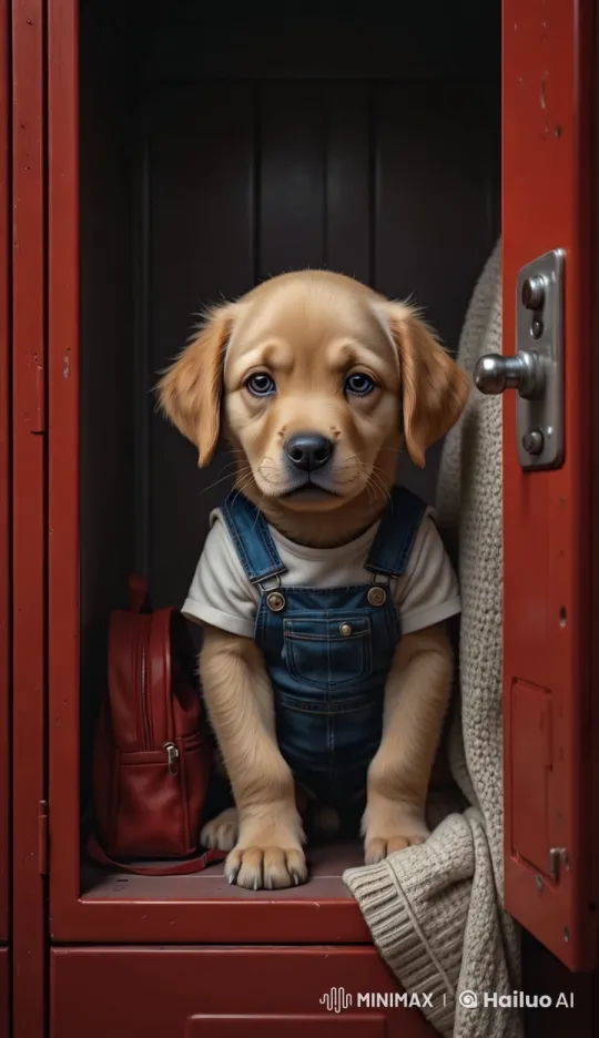 Sad Golden Retriever Puppy in Realistic Digital Painting – AI Generated Video | Hailuo AI