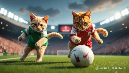 Feline Soccer Stars in Intense Stadium Match – AI Generated Video | Hailuo AI