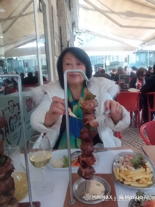 Live2D Animated Dining Scene with Woman and Big Cat Companion – AI Generated Video | Hailuo AI