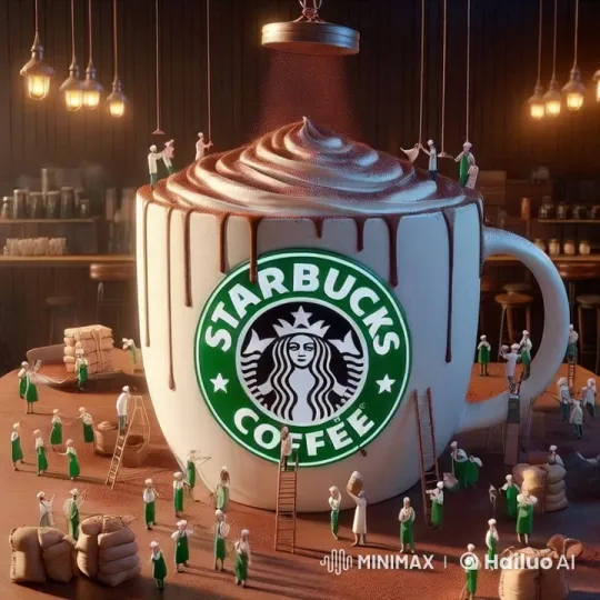 Magical Starbucks: Tiny Baristas, Giant Coffee Artistry – AI Generated Video | Hailuo AI