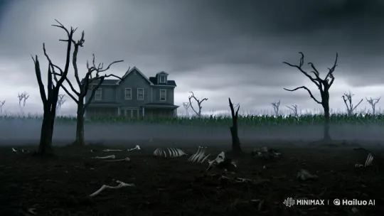 Mist-Shrouded Monster Emerges in Desolate 1950s Setting – AI Generated Video | Hailuo AI