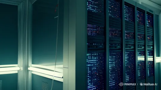 Mystery and Innovation: A High-Tech Room with Supercomputer – AI Generated Video | Hailuo AI