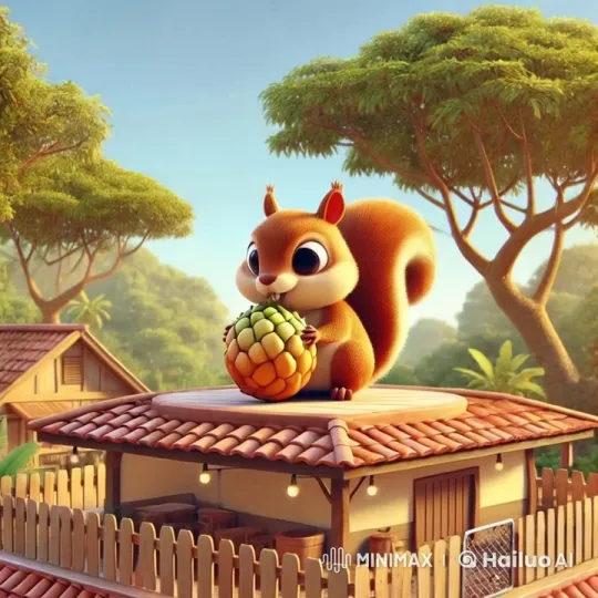 Charming Squirrel with Pineapple in Enchanted Forest – AI Generated Video | Hailuo AI