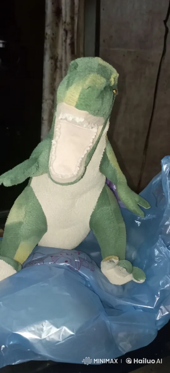 Plush Dinosaur Dancing Cheerfully on Blue Surface – AI Generated Video | Hailuo AI