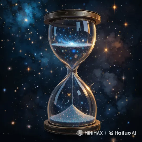 Enchanted Hourglass in a Starry Night Sky – AI Generated Video | Hailuo AI