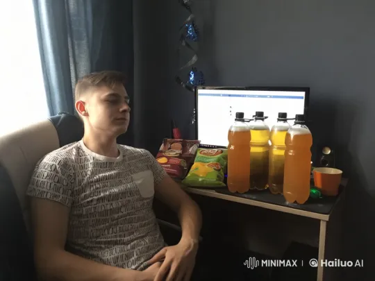 Young Man Enjoying Drinks and Dancing in His Room – AI Generated Video | Hailuo AI