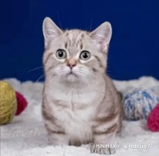 Kitten Playfully Interacts with Colorful Yarn Balls – AI Generated Video | Hailuo AI