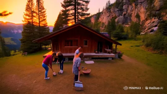 Mountain Home: Serenity Amidst Nature's Beauty – AI Generated Video | Hailuo AI