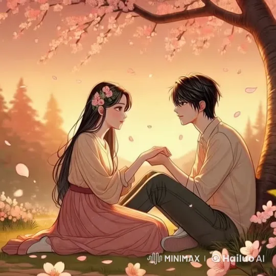 Girl's Profound Love in a Dreamy Cherry Blossom Scene – AI Generated Video | Hailuo AI