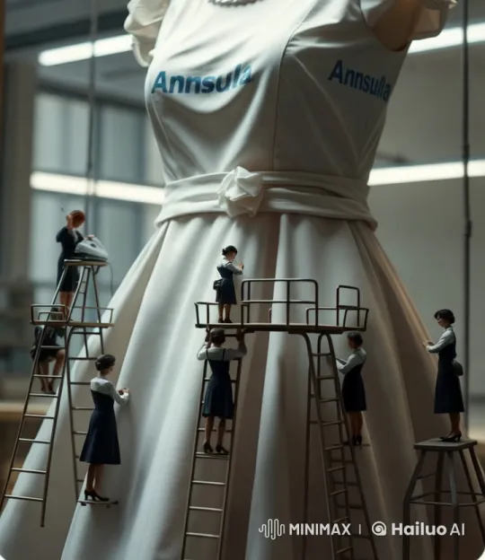Live2D Animation: Tiny Workers Crafting 'Annsula' Dress – AI Generated Video | Hailuo AI