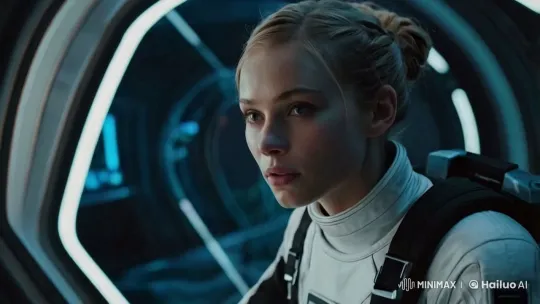 Female Astronaut Prepares for Mission in Futuristic Spacecraft – AI Generated Video | Hailuo AI