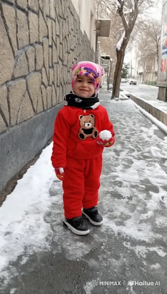 Child Plays Guitar in Winter Scene – AI Generated Video | Hailuo AI
